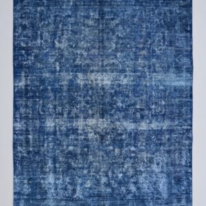 Indigo Blue Distressed Vintage Overdyed Accent Rug