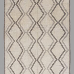 Modern Minimalist Grey Diamond Geometric Flatweave Rug